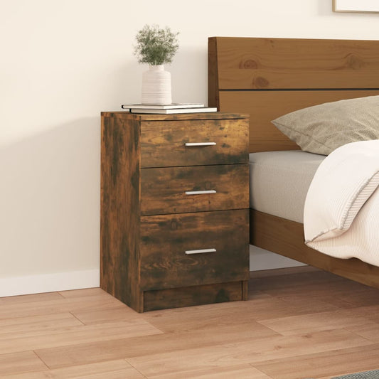 Berkfield Bed Cabinet Smoked Oak 40x40x63 cm Engineered Wood