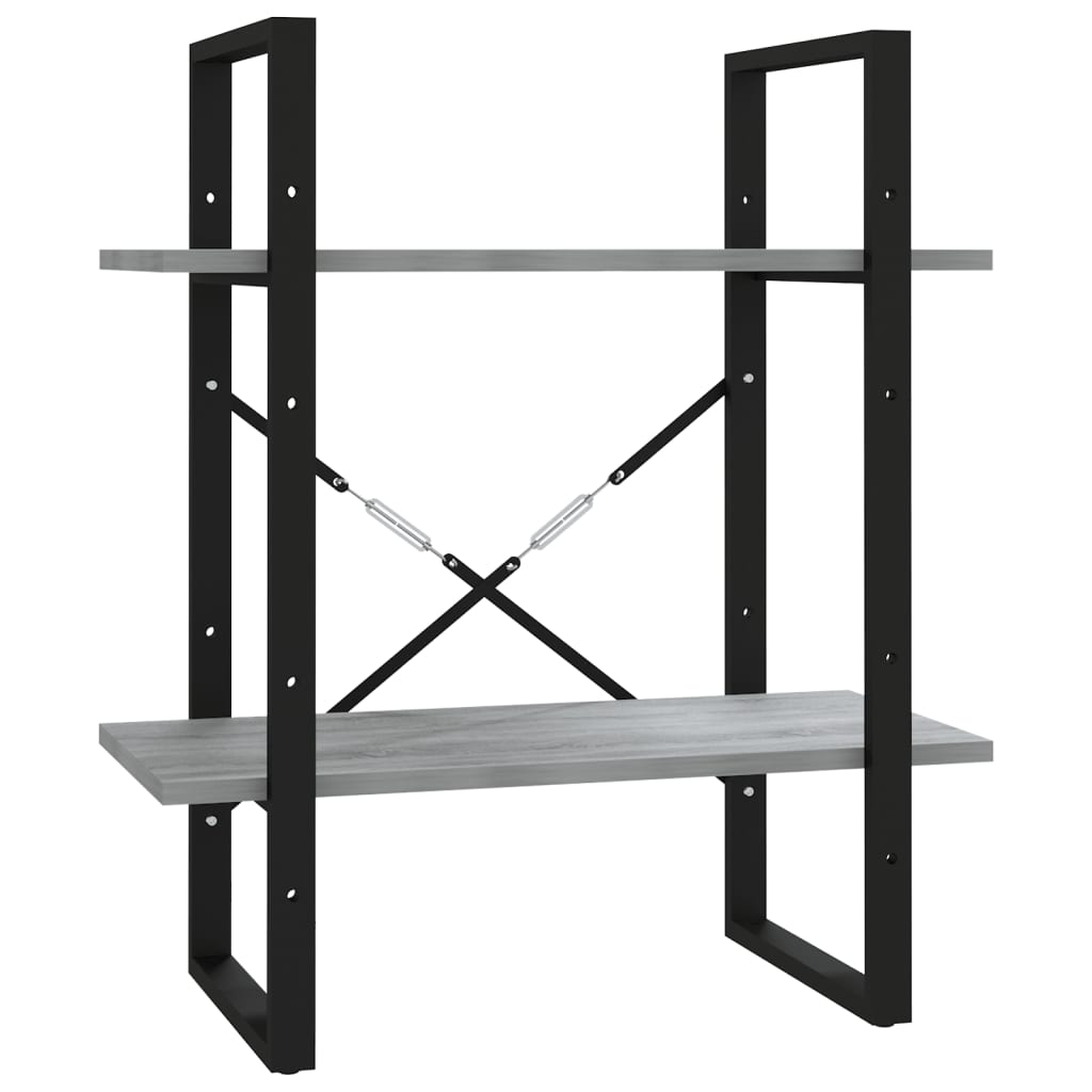 Berkfield 2-Tier Book Cabinet Grey Sonoma 60x30x70 cm Engineered Wood