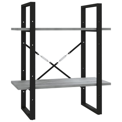 Berkfield 2-Tier Book Cabinet Grey Sonoma 60x30x70 cm Engineered Wood