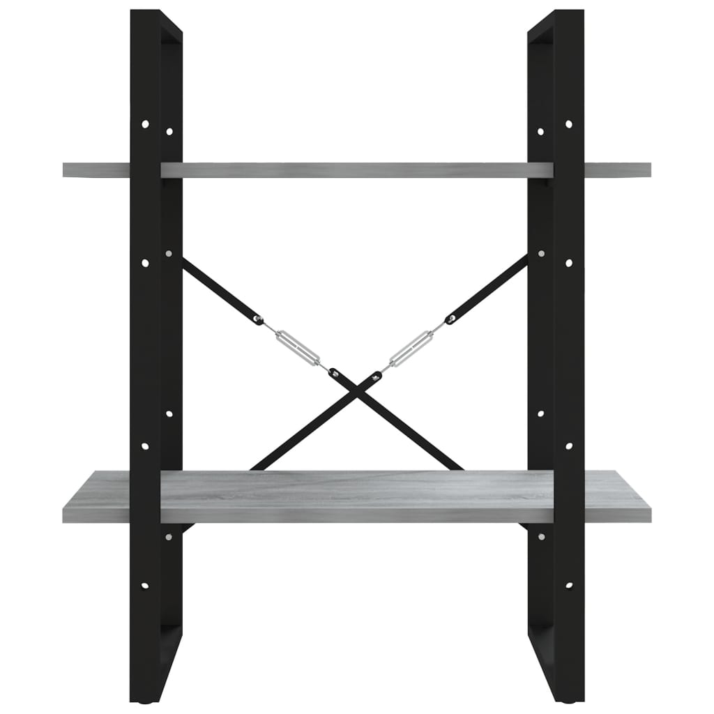 Berkfield 2-Tier Book Cabinet Grey Sonoma 60x30x70 cm Engineered Wood