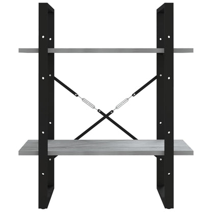 Berkfield 2-Tier Book Cabinet Grey Sonoma 60x30x70 cm Engineered Wood