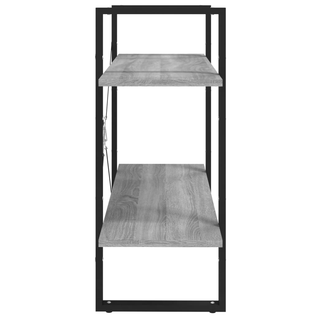 Berkfield 2-Tier Book Cabinet Grey Sonoma 80x30x70 cm Engineered Wood