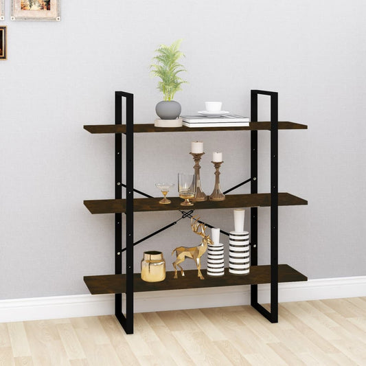 Berkfield Book Cabinet Smoked Oak 100x30x105 cm Engineered Wood