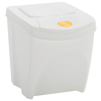 Berkfield Stackable Garbage Bin Boxes 4 pcs White 100 L Polypropylene
