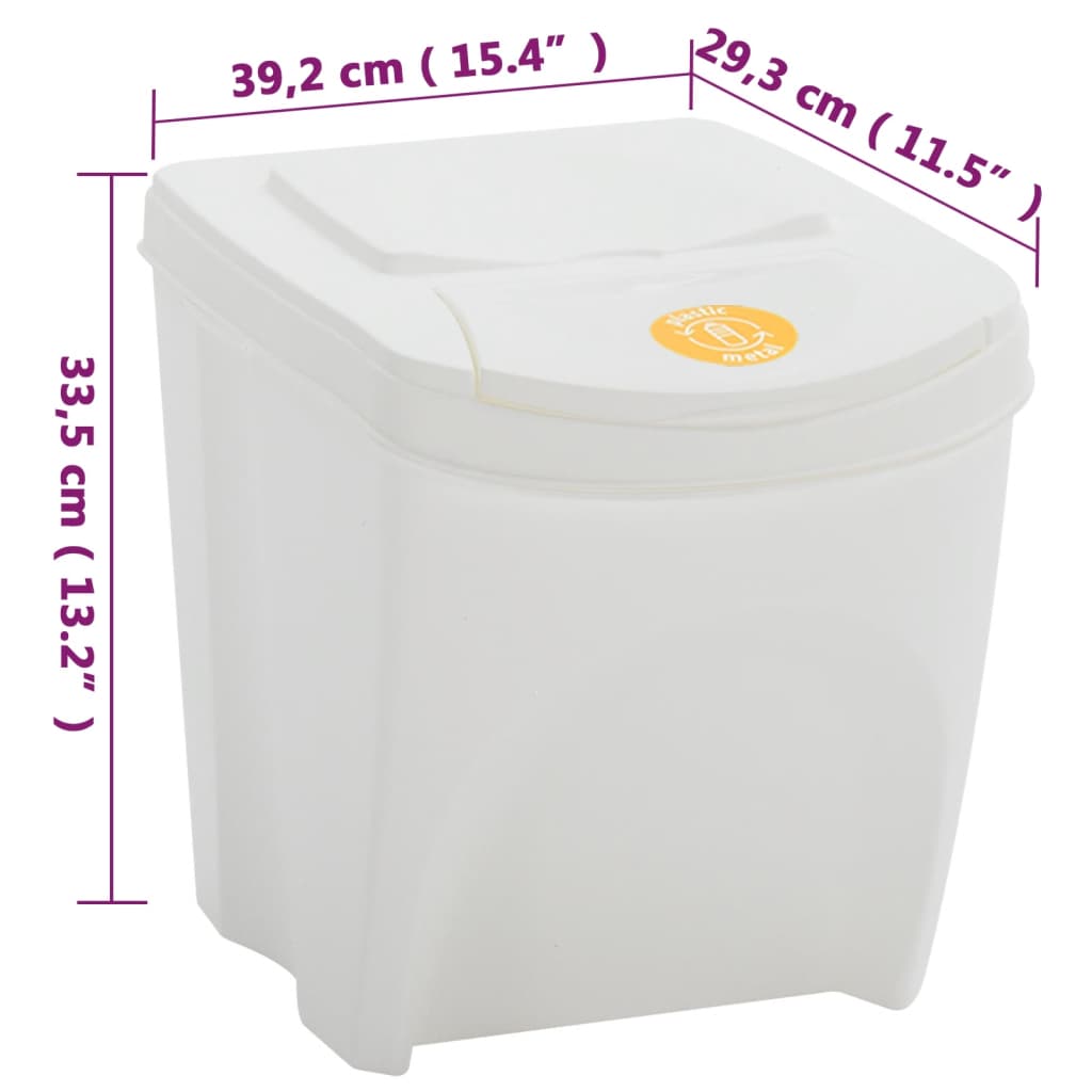 Berkfield Stackable Garbage Bin Boxes 4 pcs White 100 L Polypropylene