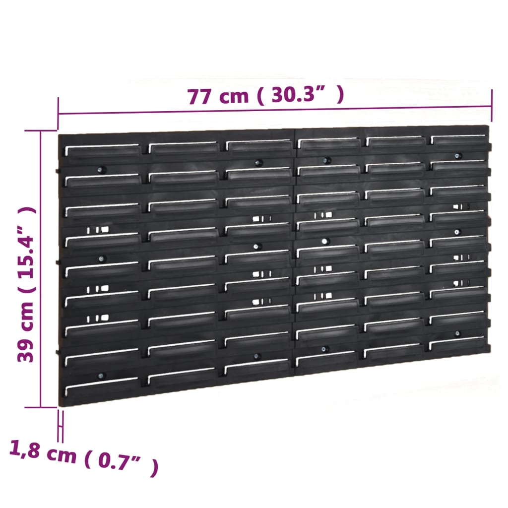 Berkfield 30 Piece Workshop Shelf Set Red and Black 77x39cm Polypropylene