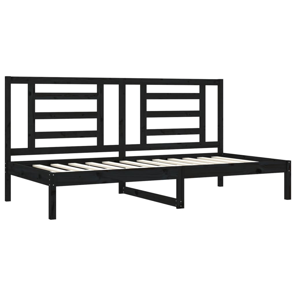 Berkfield Day Bed Black 90x200 cm Solid Wood Pine