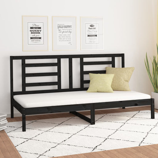 Berkfield Day Bed Black 80x200 cm Solid Wood Pine