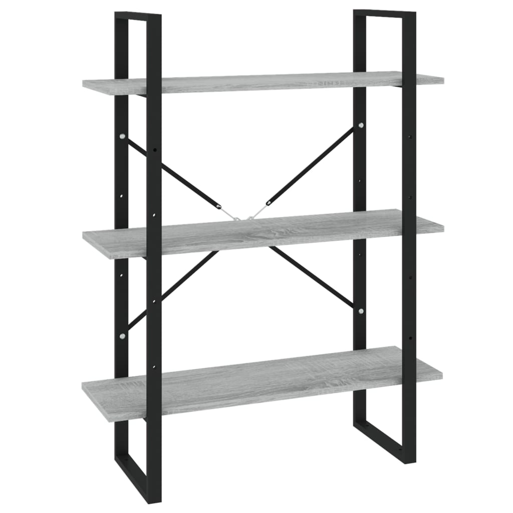 Berkfield 5-Tier Book Cabinet Grey Sonoma 80x30x175 cm Engineered Wood