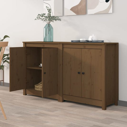 Berkfield Sideboards 2 pcs Honey Brown 70x35x80 cm Solid Wood Pine