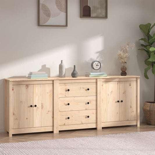 Berkfield Sideboard 210x35x80 cm Solid Wood Pine