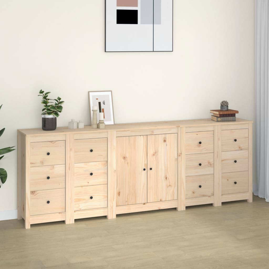 Berkfield Sideboard 230x35x80 cm Solid Wood Pine