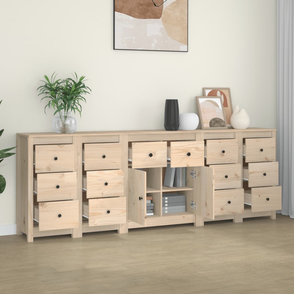 Berkfield Sideboard 230x35x80 cm Solid Wood Pine