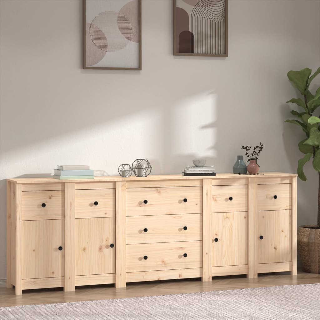 Berkfield Sideboard 230x35x80 cm Solid Wood Pine