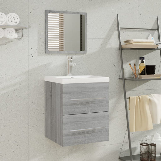 Berkfield Sink Cabinet with Built-in Basin Grey Sonoma Engineered Wood
