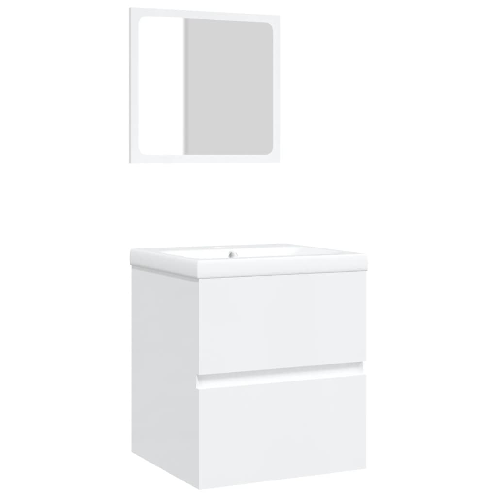 Berkfield Bathroom Sink Cabinet with Basin and Mirror White
