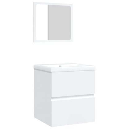 Berkfield Bathroom Sink Cabinet with Basin and Mirror White