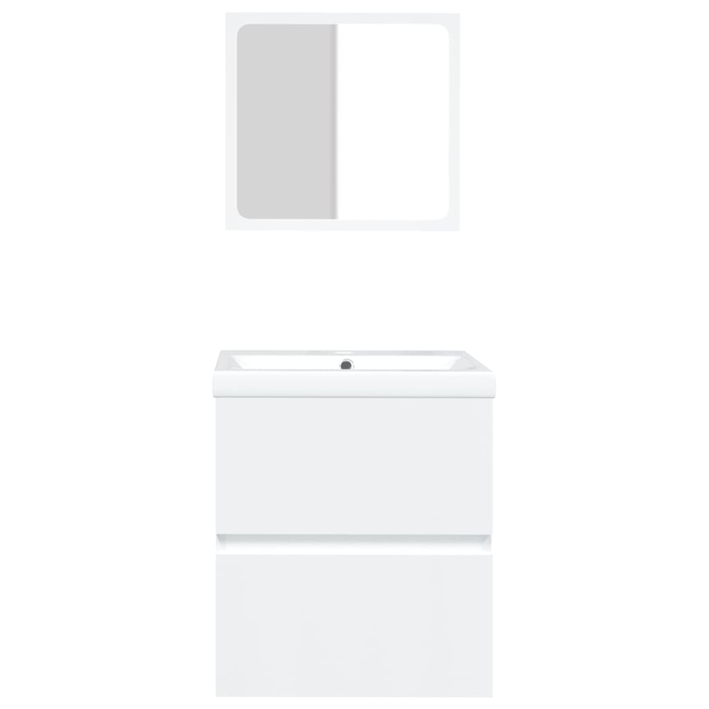 Berkfield Bathroom Sink Cabinet with Basin and Mirror White