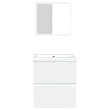 Berkfield Bathroom Sink Cabinet with Basin and Mirror White