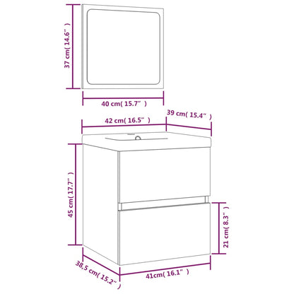 Berkfield Bathroom Sink Cabinet with Basin and Mirror White