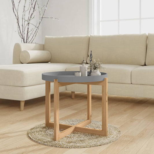 Berkfield Coffee Table Grey 53x53x43.5cm Engineered Wood&Solid Wood Pine
