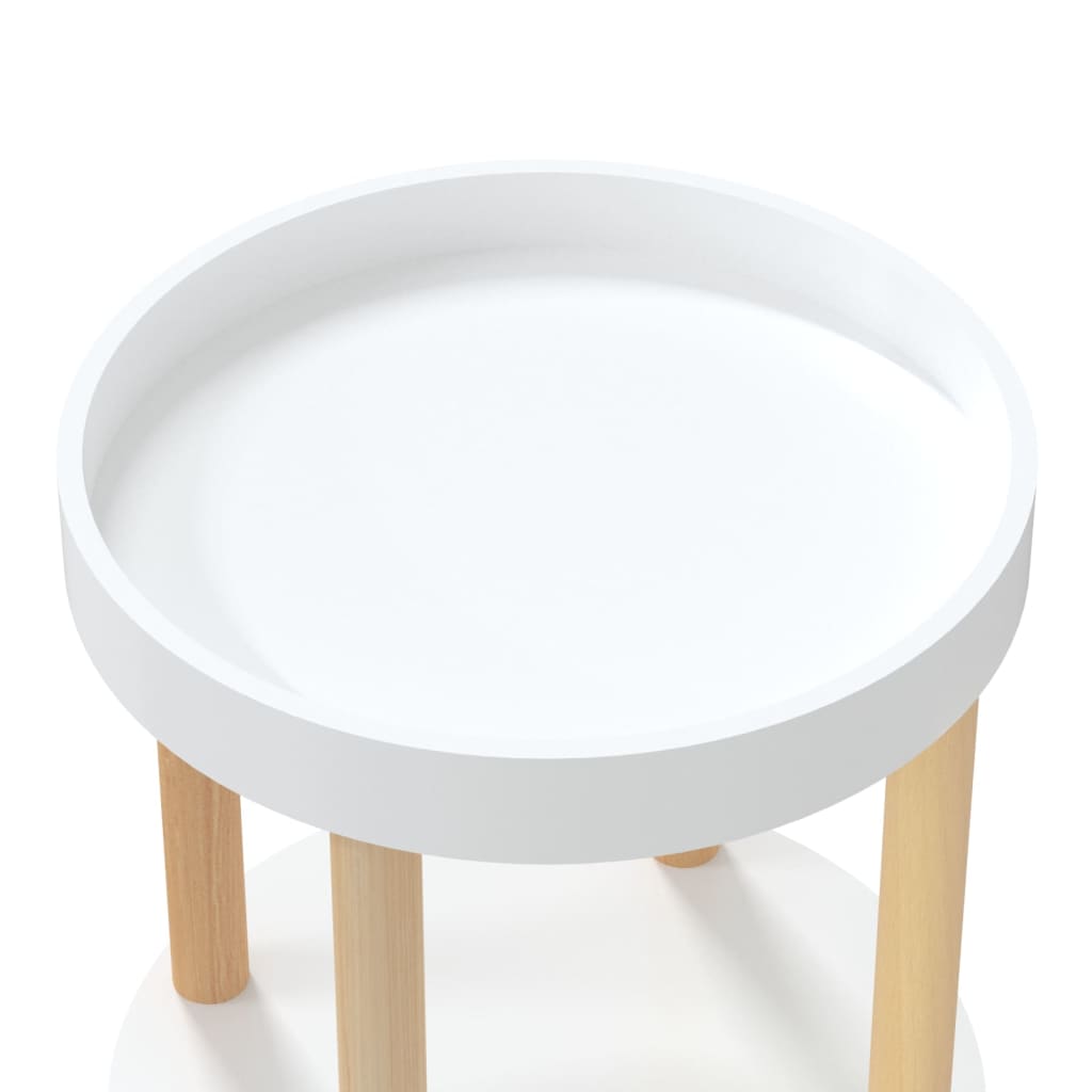 Berkfield 3-tier Trolley White 38x38x82 cm Engineered Wood&Solid Wood Pine