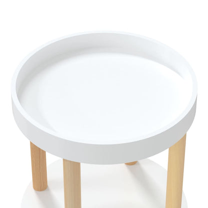 Berkfield 3-tier Trolley White 38x38x82 cm Engineered Wood&Solid Wood Pine