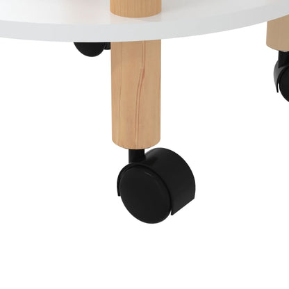 Berkfield 3-tier Trolley White 38x38x82 cm Engineered Wood&Solid Wood Pine