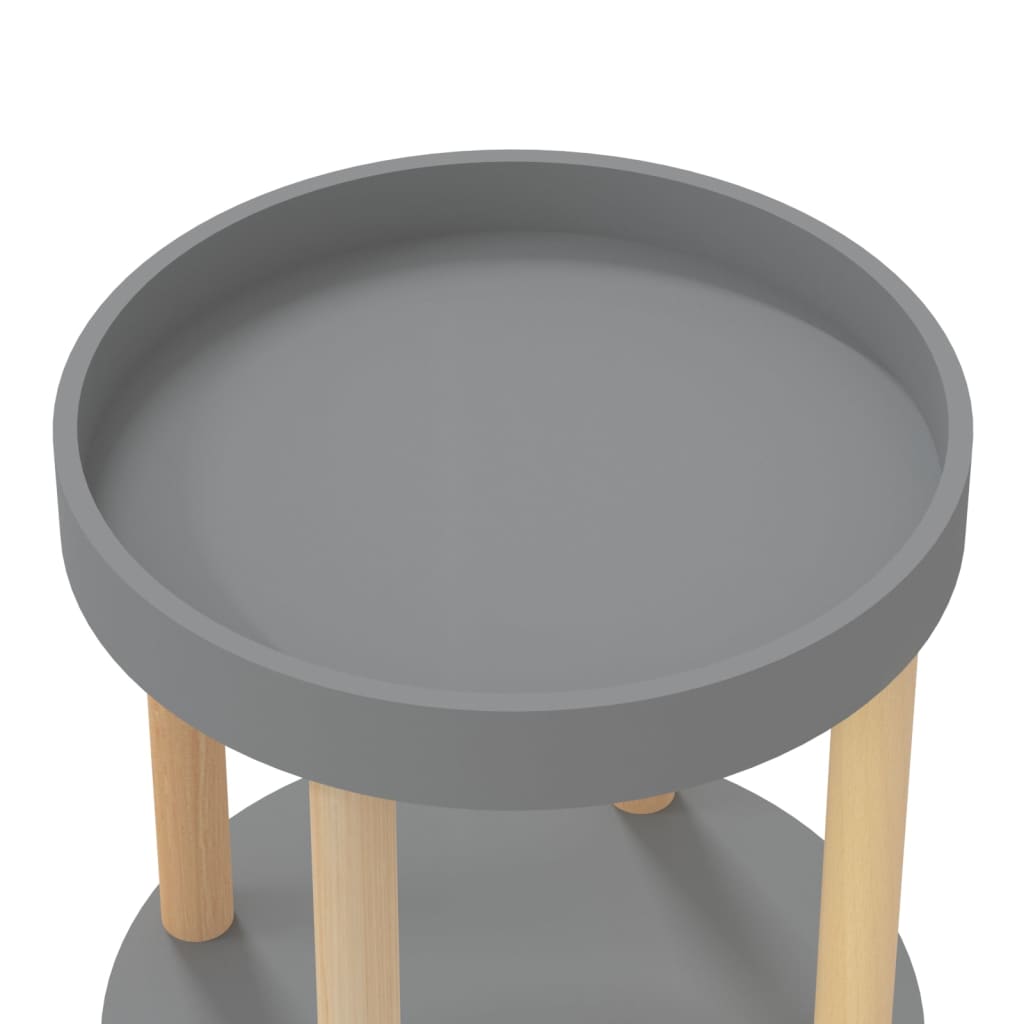 Berkfield 3-tier Trolley Grey 38x38x82cm Engineered Wood&Solid Wood Pine