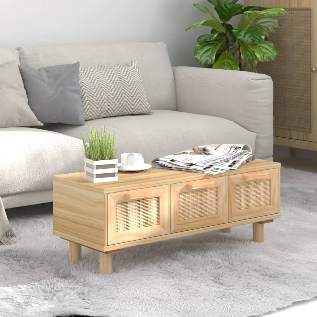 Berkfield Coffee Table Brown 80x40x30 cm Engineered Wood&Solid Wood Pine