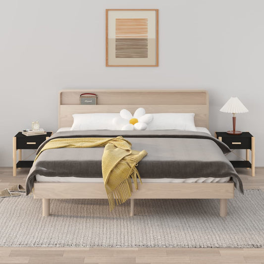 Berkfield Bedside Tables 2pcs Black 42x38x45 cm Engineered Wood