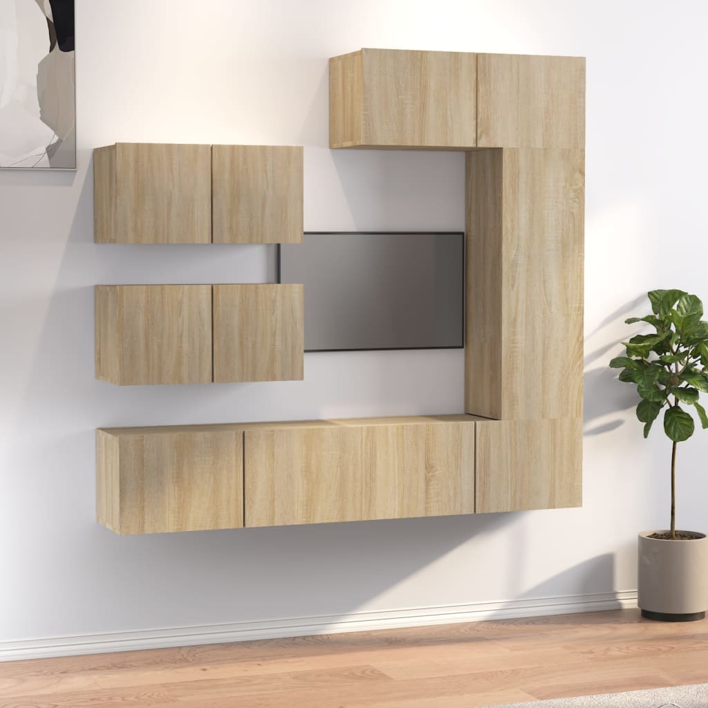 Berkfield 6 Piece TV Cabinet Set Sonoma Oak Engineered Wood