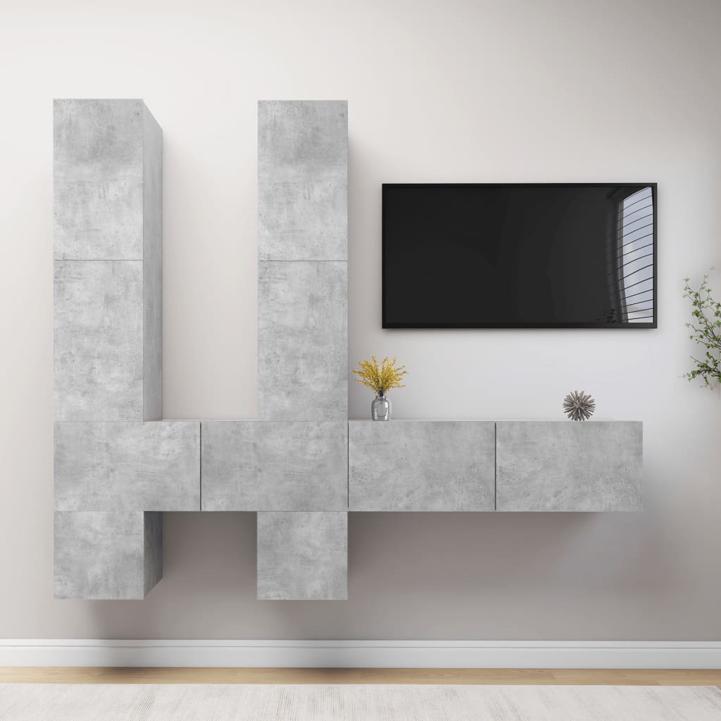 Berkfield Wall-mounted TV Cabinet Concrete Grey Engineered Wood