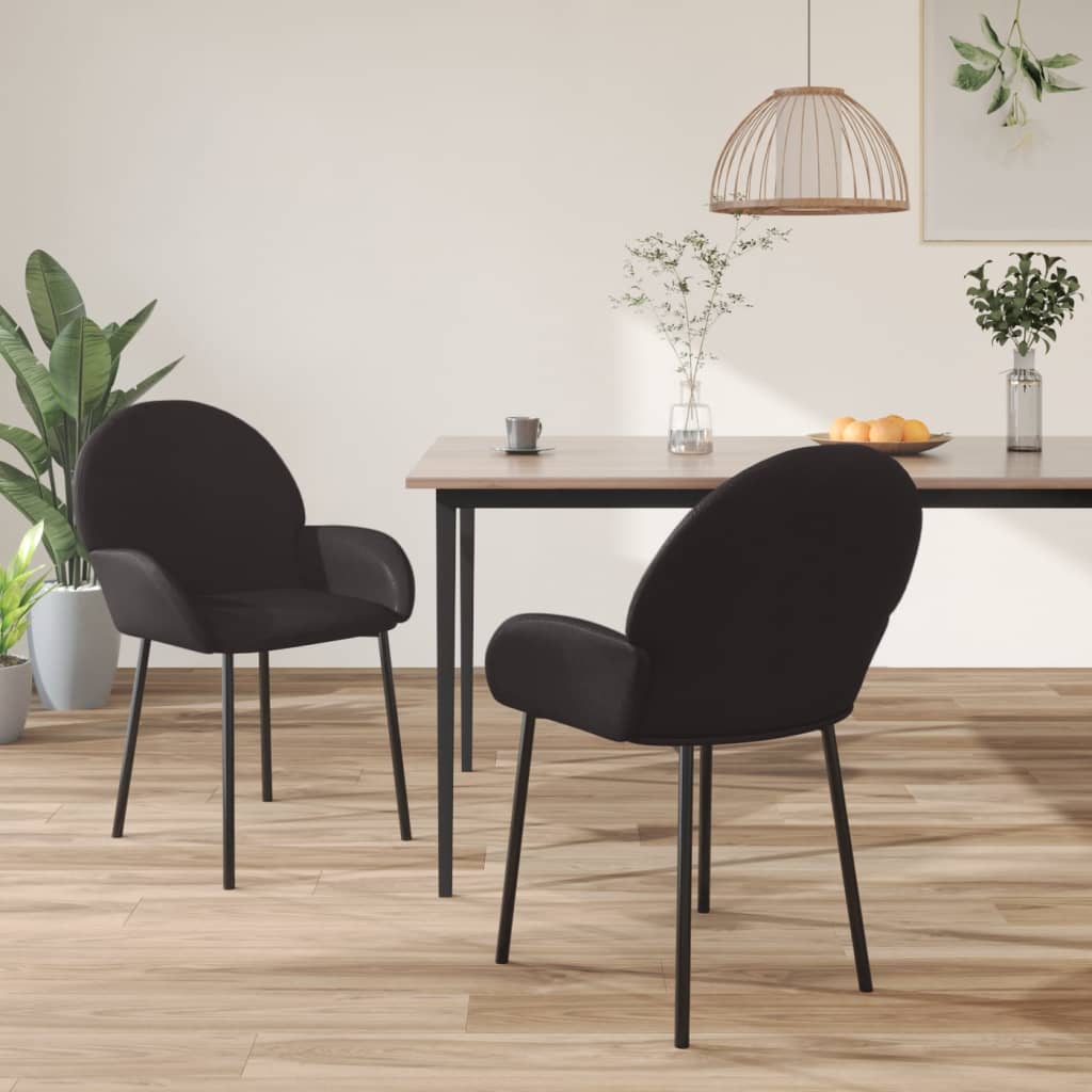 Berkfield Dining Chairs 2 pcs Black Faux Leather