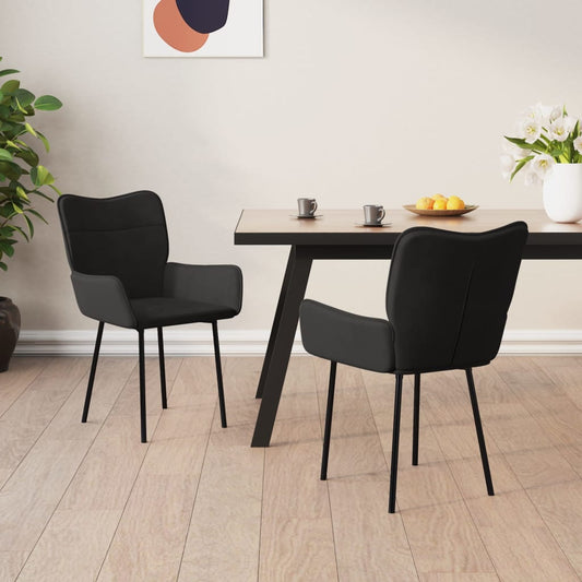 Berkfield Dining Chairs 2 pcs Black Velvet