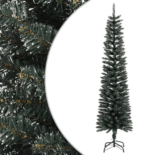 Berkfield Artificial Slim Christmas Tree with Stand Green 210 cm PVC