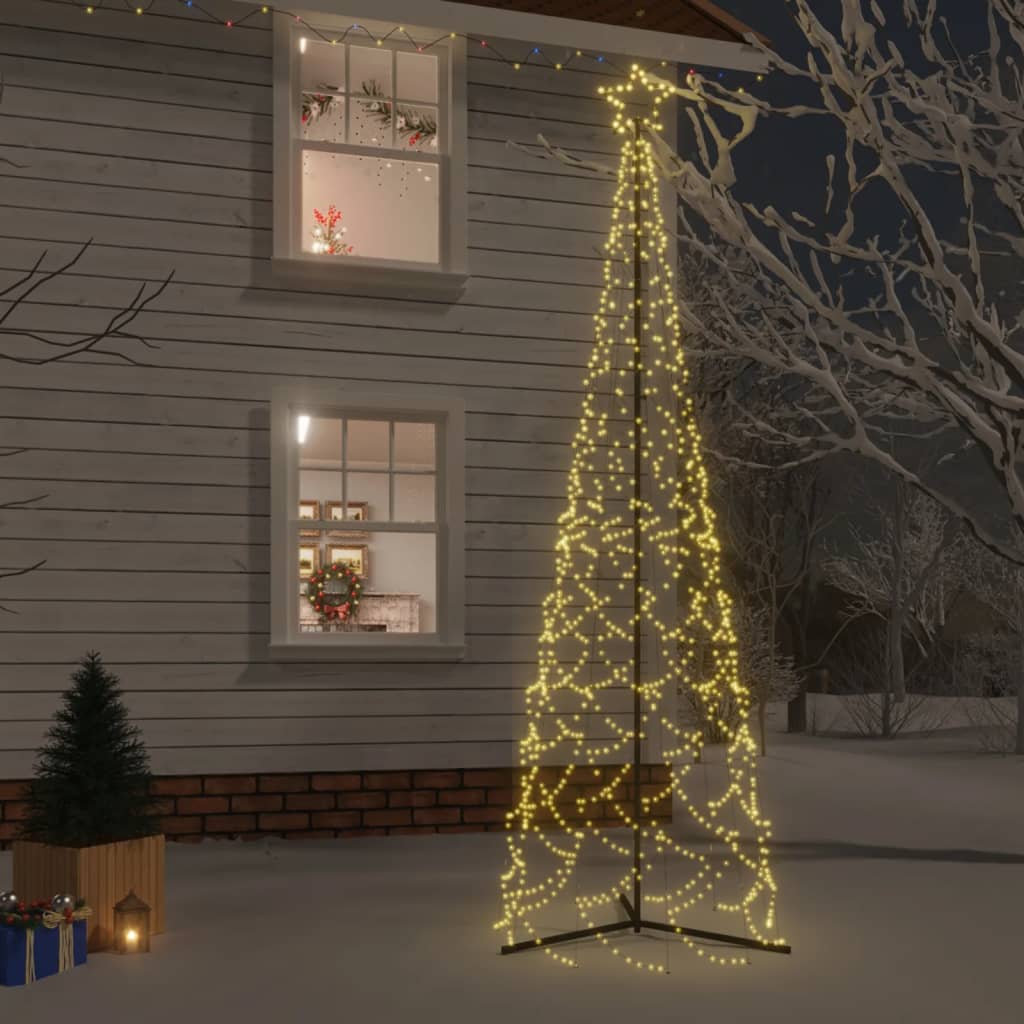 Berkfield Christmas Cone Tree Warm White 500 LEDs 100x300 cm