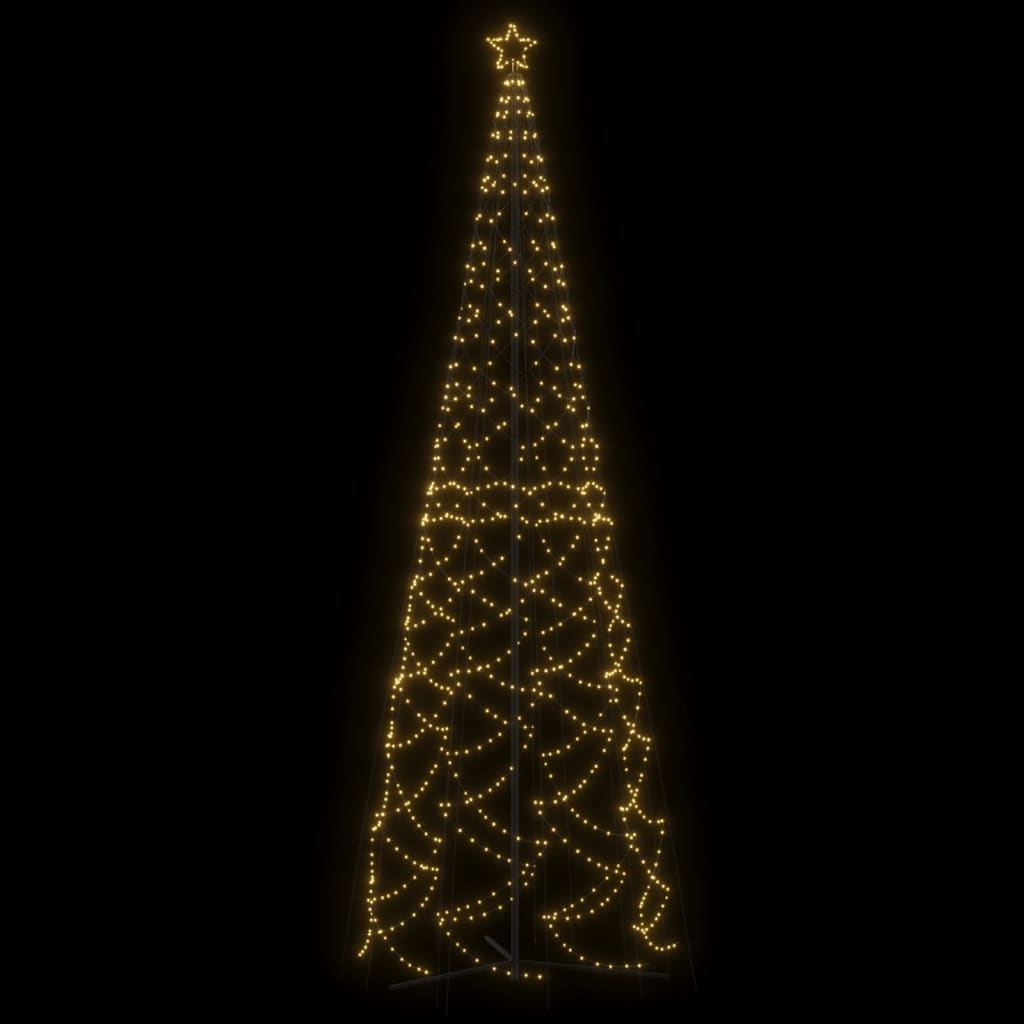 Berkfield Christmas Cone Tree Warm White 732 LEDs 160x500 cm