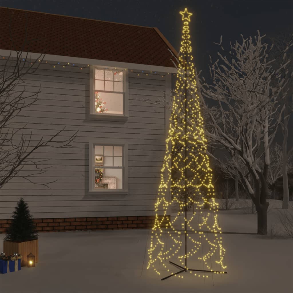 Berkfield Christmas Cone Tree Warm White 1134 LEDs 230x800 cm
