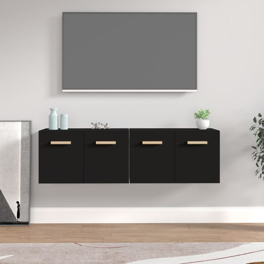 Berkfield Wall Cabinets 2 pcs Black 60x36.5x35 cm Engineered Wood