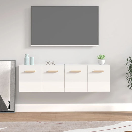 Berkfield Wall Cabinets 2 pcs High Gloss White 60x36.5x35 cm Engineered Wood