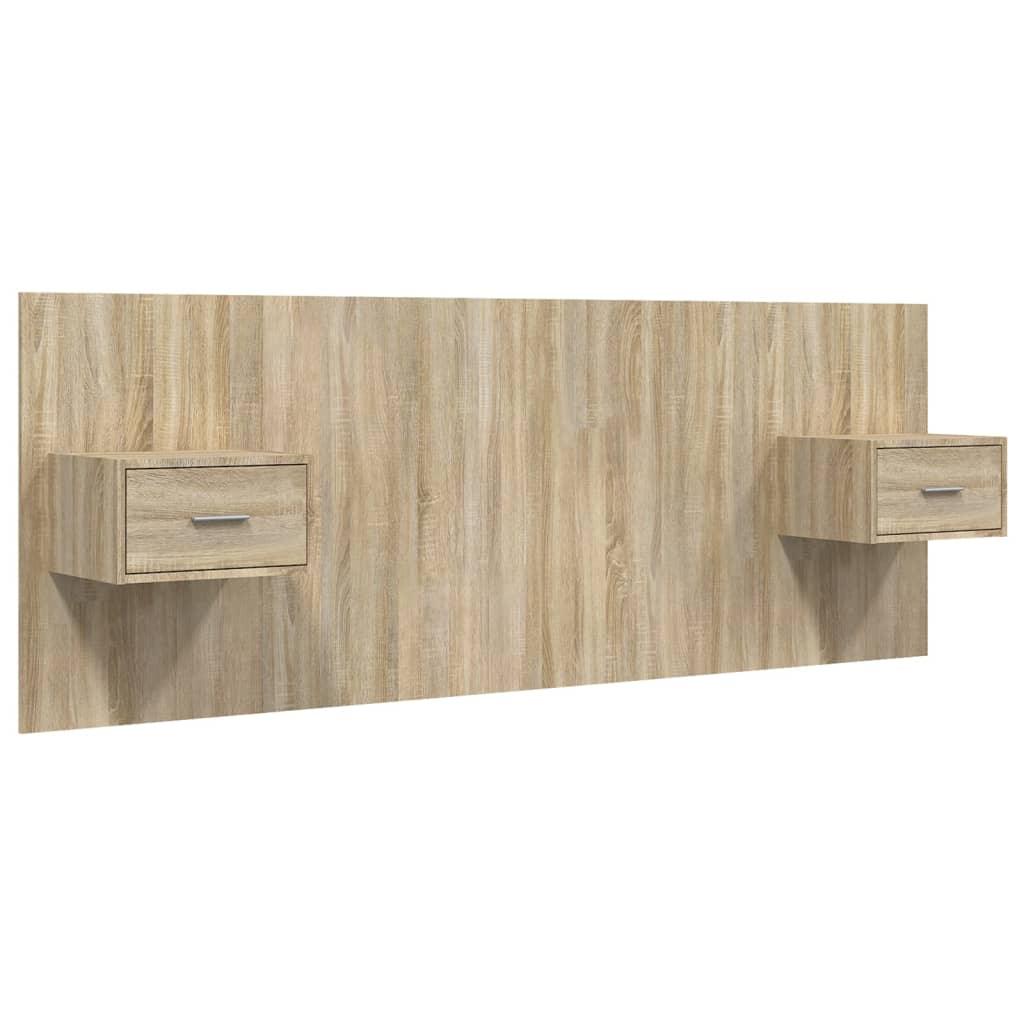 Berkfield Bed Headboard with Cabinets Sonoma Oak Engineered Wood