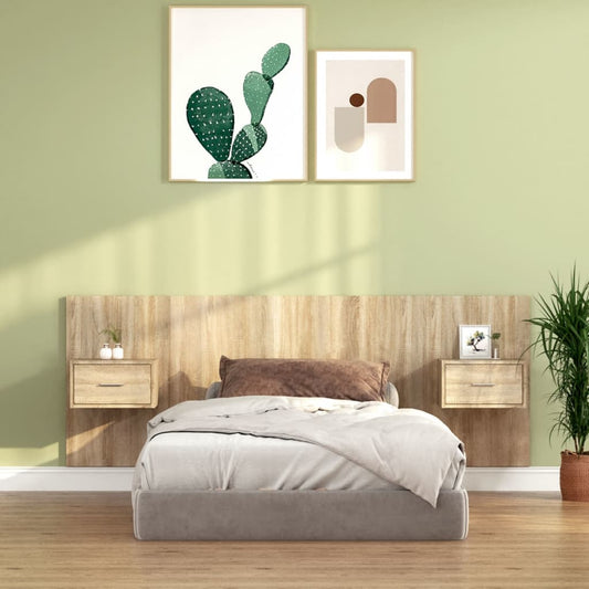 Berkfield Bed Headboard with Cabinets Sonoma Oak Engineered Wood