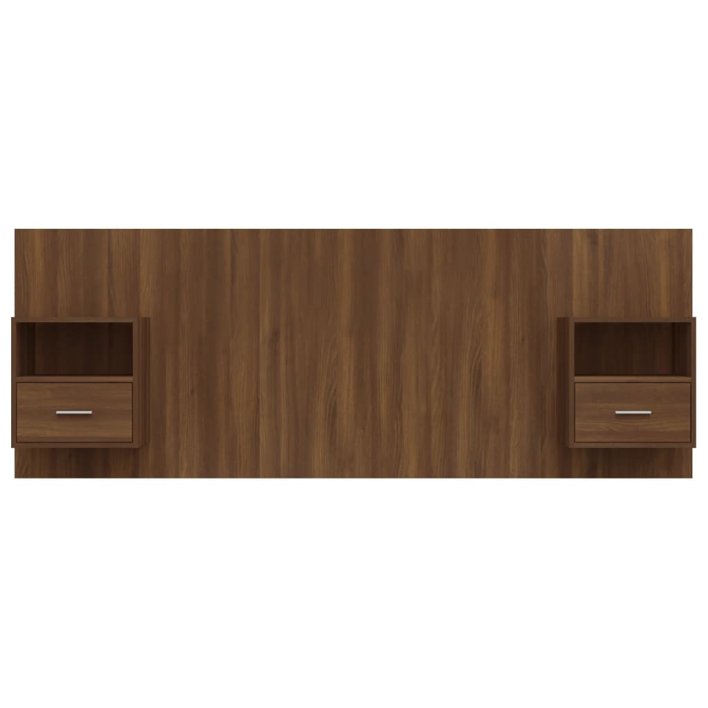 Berkfield Bed Headboard with Cabinets Brown Oak Engineered Wood