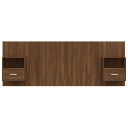 Berkfield Bed Headboard with Cabinets Brown Oak Engineered Wood