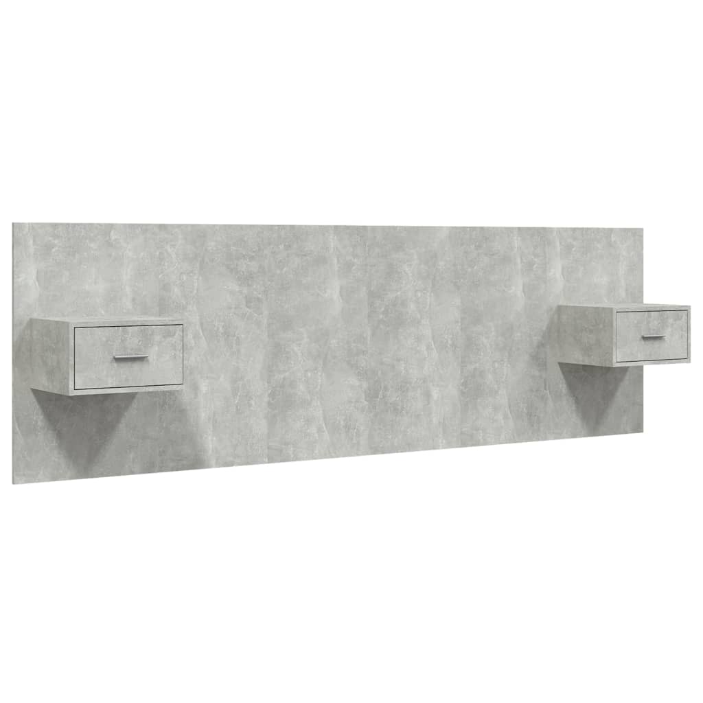 Berkfield Bed Headboard with Cabinets Concrete Grey Engineered Wood