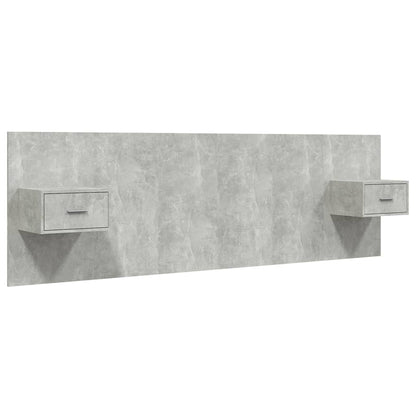 Berkfield Bed Headboard with Cabinets Concrete Grey Engineered Wood