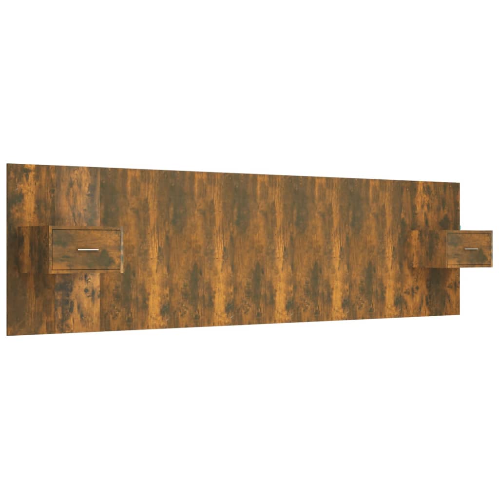 Berkfield Bed Headboard with Cabinets Smoked Oak Engineered Wood