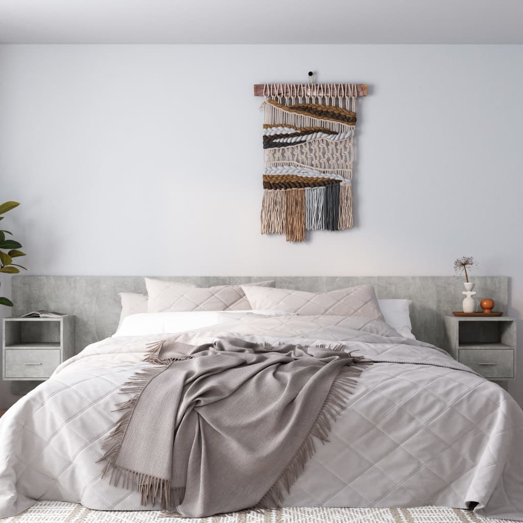 Berkfield Bed Headboard with Cabinets Concrete Grey Engineered Wood