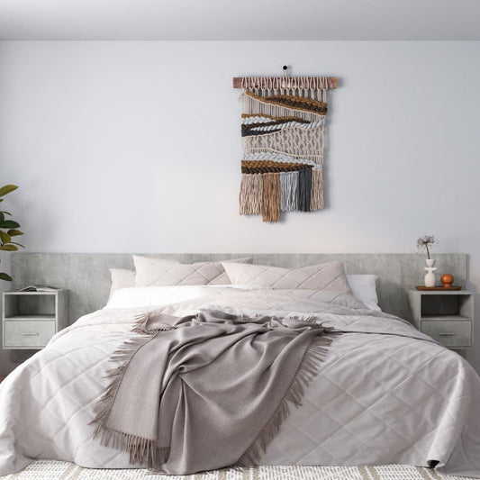 Berkfield Bed Headboard with Cabinets Concrete Grey Engineered Wood